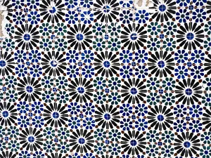 Ceramic Prints: Portugal, Aveiro. Colorful azulejo tiles on the exterior wall of house