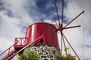 Images Dated 8th May 2017: Portugal, Azores, Faial Island, Espalamaca. Traditional windmill