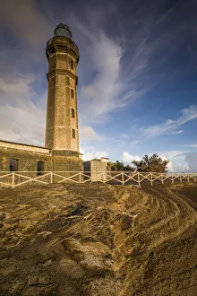 Images Dated 9th May 2017: Portugal, Azores, Faial Island. Capelinhos volcanic eruption site and lighthouse