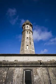 Images Dated 10th May 2017: Portugal, Azores, Faial Island. Capelinhos volcanic eruption site and lighthouse