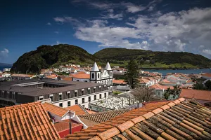 Horta Prints: Portugal, Azores, Faial Island, Horta. Igreja de Nossa Senhora das Angustias exterior