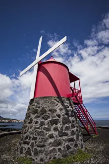 Images Dated 12th May 2017: Portugal, Azores, Pico Island, Sao Roque do Pico. Traditional windmill