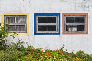 Images Dated 26th May 2017: Portugal, Azores, Santa Maria Island, Anjos. Windows of the old factory