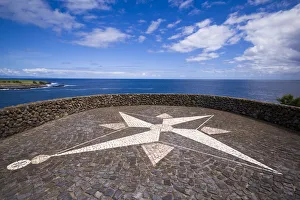 Images Dated 16th May 2017: Portugal, Azores, Sao Jorge Island, Topo. Ponta do Topo, compass rose mosaic