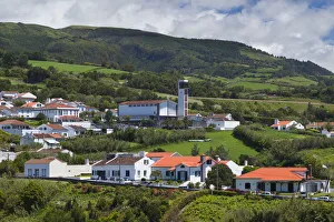 Images Dated 20th May 2017: Portugal, Azores, Sao Miguel Island, Ribeira Cha. Elevated town view