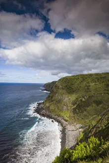Viewpoint Prints: Portugal, Azores, Sao Miguel Island, Achadinha. Miradouro Salto de Farrinha, coastal view