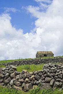Images Dated 4th May 2017: Portugal, Azores, Terceira Island, Serra do Cume. Stone wall