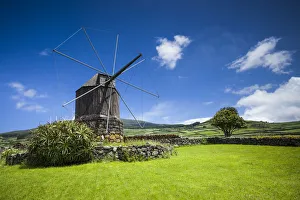 Images Dated 6th May 2017: Portugal, Azores, Terceira Island, Doze Ribeiras. Traditional Azorean windmill