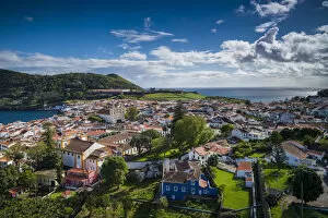 Places Collection: Portugal, Azores, Terceira Island. Angra do Heroismo from Alto da Memoria park