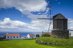 Images Dated 6th May 2017: Portugal, Azores, Terceira Island, Doze Ribeiras. Traditional Azorean windmill
