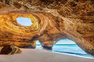Sea Cave Prints: Portugal, Benagil. Beach and sea cave