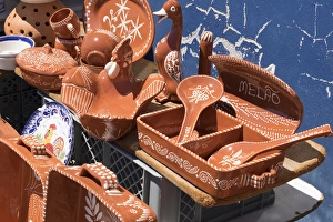 Pottery Prints: Portugal, Costa Nova. Tourist souveniers for sale. Editorial Only
