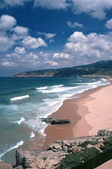 Popular Prints: Portugal, Estoril. Praia de Guincho, a popular surfing beach along the Estoril coast