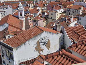Images Dated 21st December 2020: Portugal, Lisbon, view of the colorful homes in the oldest district of the Alfama