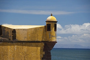 Images Dated 29th May 2010: Portugal, Madeira Island, Funchal. Historic yellow Saint Tiago Fortress (aka Forte