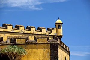 Images Dated 29th May 2010: Portugal, Madeira Island, Funchal. Historic yellow Saint Tiago Fortress (aka Forte