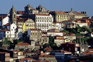 Neighborhood Prints: Portugal, Oporto (Porto). Historic houses and Cathedral in the Ribeira district