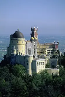 Sintra Prints: Portugal, Sintra, Pena Palace, atop Serra da Sintra