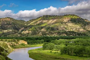 Badland Prints: Powder River in Powder River County, Montana, USA