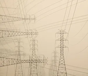 Abstract Prints: Power lines and towers abstract