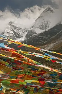 Images Dated 2nd October 2010: Prayer Flags near Milk Lake, Yading Natural area near Daocheng