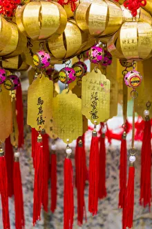 Prayer Prints: Prayer offerings at Sik Sik Yuen Wong Tai Sin Temple, Kowloon, Hong Kong, China