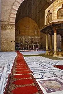 Images Dated 23rd November 2005: Prayer rugs leading into Islamic mosque, Cairo, Egypt