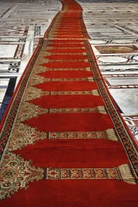 Images Dated 23rd November 2005: Prayer rugs leading into Islamic mosque, Cairo, Egypt