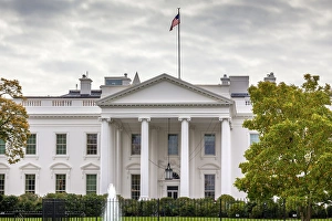 District Of Columbia Prints: Presidential White House Fence Fountain Pennsylvania Ave Washington DC