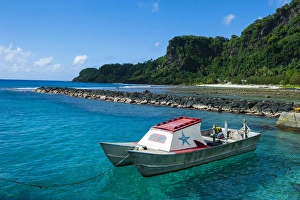 Manua Prints: Pretty bay and turquoise water in Tau Island, Manuas, American Samoa, South Pacific