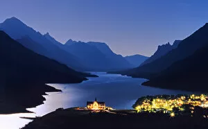 Prince of Wales Hotel and townsite in Waterton Lakes National Park in Alberta, Canada