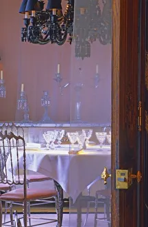 Images Dated 24th May 2007: The private dining room with the black crystal chandelier seen through a door at