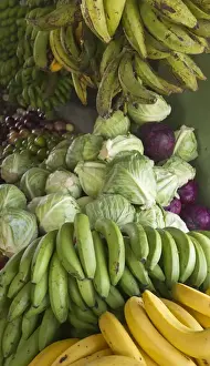 Banana Prints: Produce stall at the Saturday market, San Ignacio, Belize