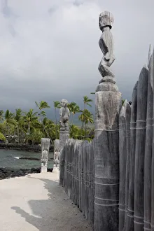 Gayle Harper Prints: Pu uhonua, Place of Refuge, Big Island, Hawaii, Tiki Gods