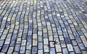 Ballast Prints: Puerto Rico. Cobblestone street; small stone as ballast on Spaniards galleons