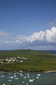 Images Dated 12th December 2009: Puerto Rico, East Coast, Las Croabas, elevated view of Las Croabas Bay