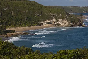 Puerto Rico Prints: Puerto Rico, North Coast, Isabela, coastline view by El Tunel