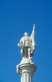 Old San Juan Prints: Puerto Rico, Old San Juan. Christopher Columbus statue (discovered in 1493)