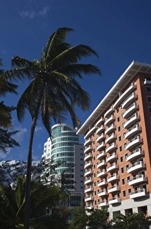 San Juan Prints: Puerto Rico, San Juan Area, Condado, Playa Condado beach, beachfront highrise building