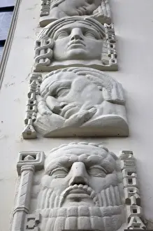 Images Dated 11th December 2009: Puerto Rico, San Juan, art-deco Banco Popular building, detail