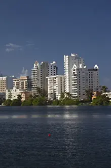 Puerto Rico, San Juan, Condado buildings from the Laguna Del Condado