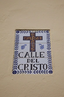 Images Dated 11th December 2009: Puerto Rico, San Juan, Old San Juan, Calle del Cristo, Christ Street, sign, main
