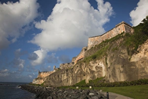 Puerto Rico, San Juan, Old San Juan, El Morro Fortress, fortress walls