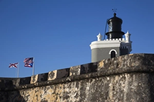 Images Dated 10th December 2009: Puerto Rico, San Juan, Old San Juan, San Felipe del Morro Fort, El Morro lighthouse
