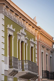 Images Dated 13th December 2009: Puerto Rico, South Coast, Ponce, Christina Street, colonial-era building detail