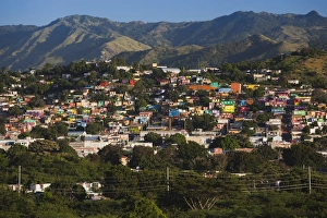Images Dated 14th December 2009: Puerto Rico, South Coast, Yauco, elevated town view