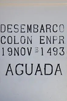 Images Dated 15th December 2009: Puerto Rico, West Coast, Aguada, Bahia de Aguadilla bay, Monument to Columbus landing