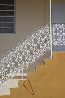 Images Dated 14th December 2009: Puerto Rico, West Coast, Boqueron, house railing detail