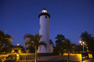 Images Dated 15th December 2009: Puerto Rico, West Coast, Rincon, Punta Higuero Lighthouse, evening