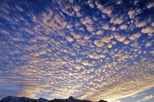 Images Dated 31st August 2006: Puffy clouds at sunrise the Canadian Rockies in Banff National Park Alberta Canada